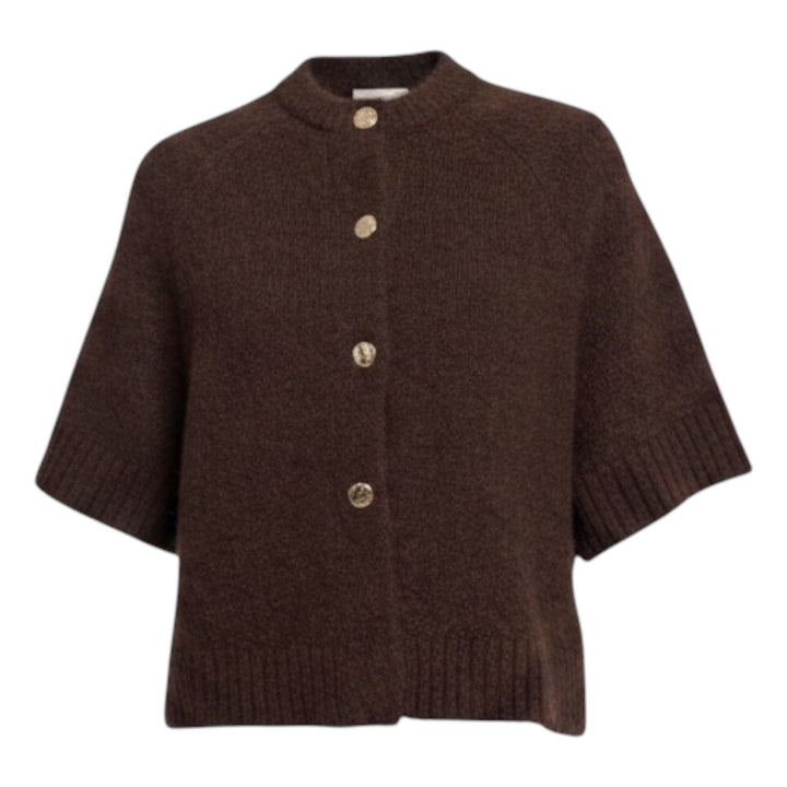 Rino & Pelle Elco Knitted Cape Dark Brown