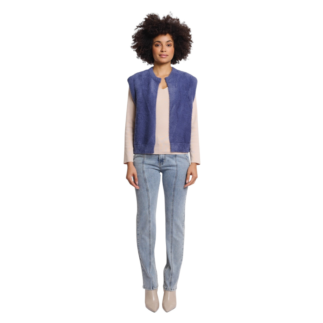 Rino & Pelle Elona Short Waistcoat Blue Shadow