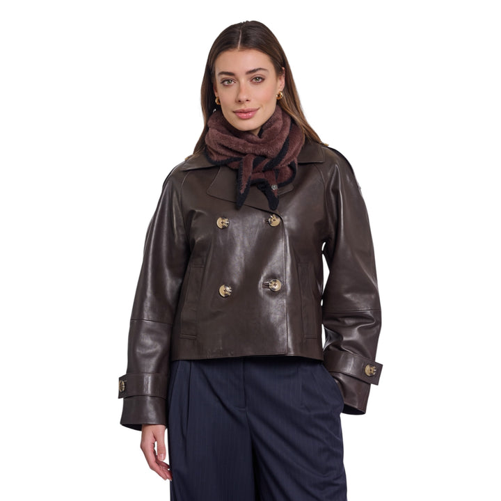 Rino & Pelle Heiko Triangle Scarf Coffee Black