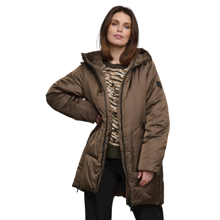 Rino-&-Pelle-Jouke-Padded-Coat-Taupe-Model-Image-Front-View