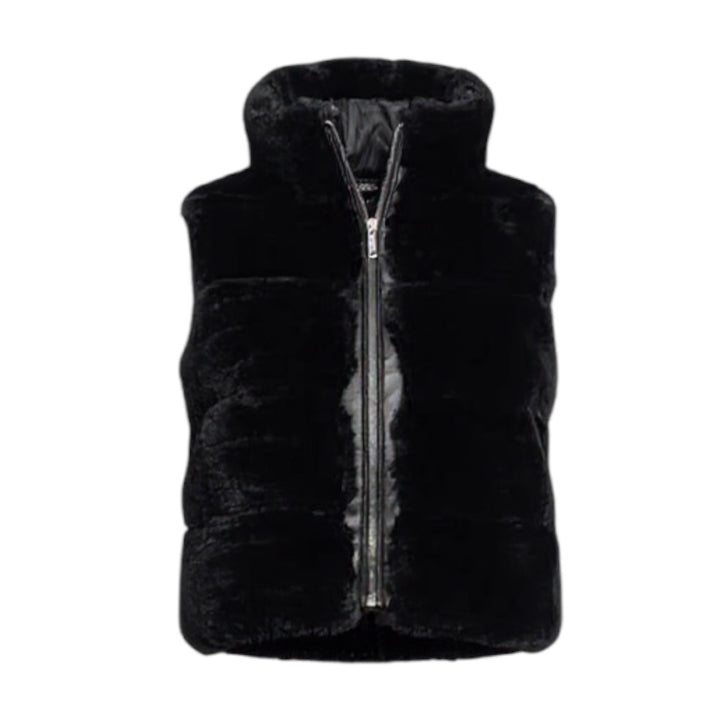 Rino & Pelle May Faux Fur Waistcoat Black