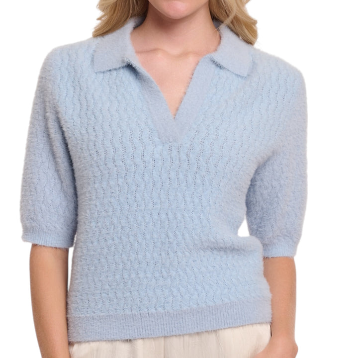 Rino & Pelle Moisa Open Neck Top Light Blue