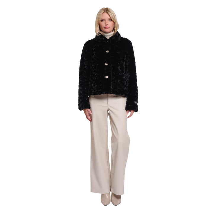 Rino & Pelle Vie Short Faux Fur Jacket Black