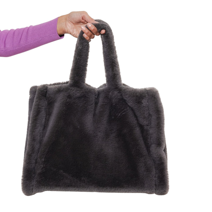 Rino & Pelle Daan Faux Fur Shopper Bag Graphite