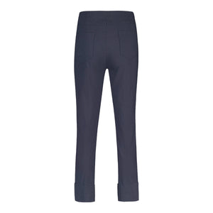 Robell-Bella-09-Trousers-With-Cuff-Navy-Product-Image-Front-View