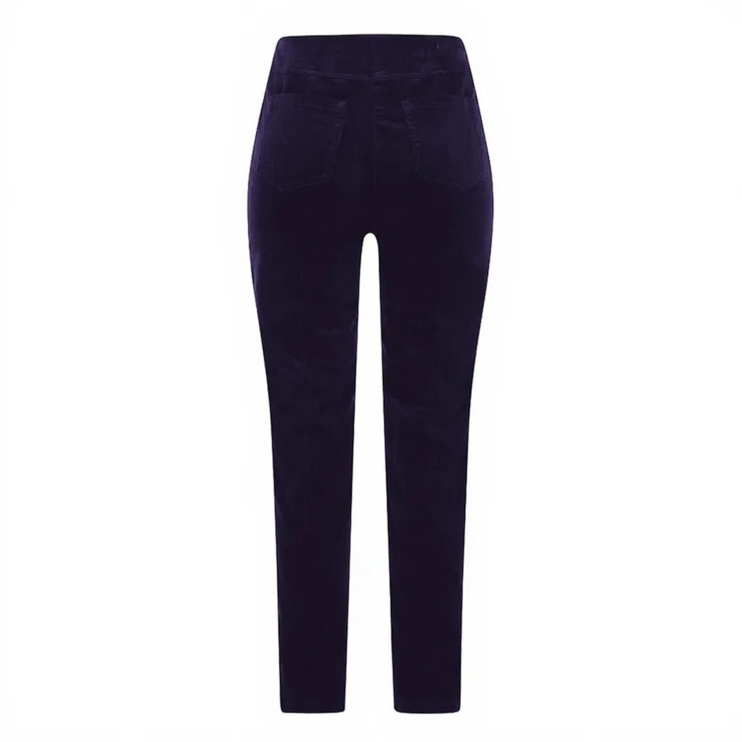 Navy Blue Cord Pants on white background