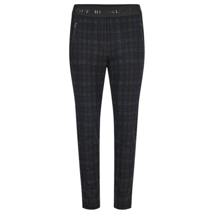 Robell Nelly Trousers Navy Check