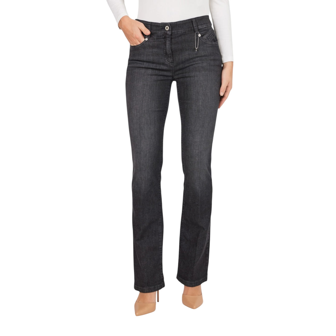 Robell Joella Bootleg Jeans Washed Black