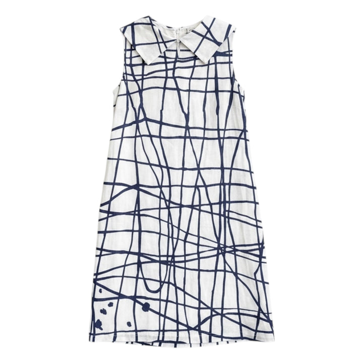 See Saw Linen Cowl Neck Dress Denim