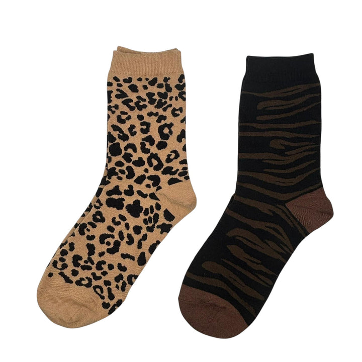 Sixton London Sand Leopard and Brown Savannah Sock Box Duo