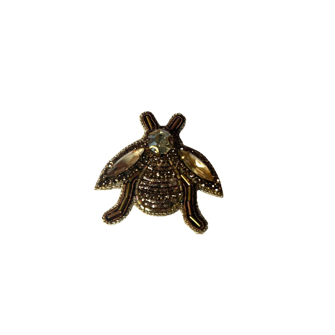 Sixton London Small Blue Make-Up Bag with Gold Insect Pin