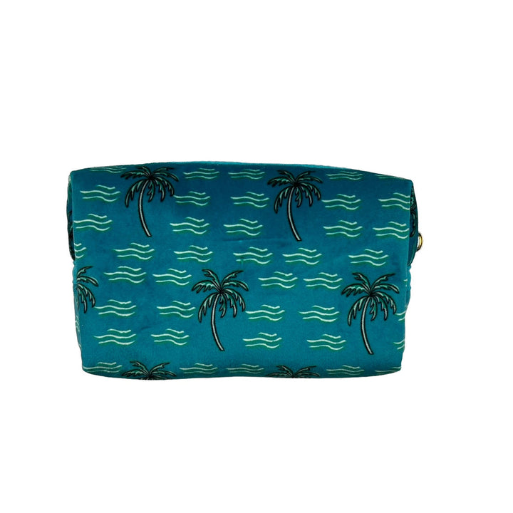 Sixton London Small Blue Palm Make-Up Bag