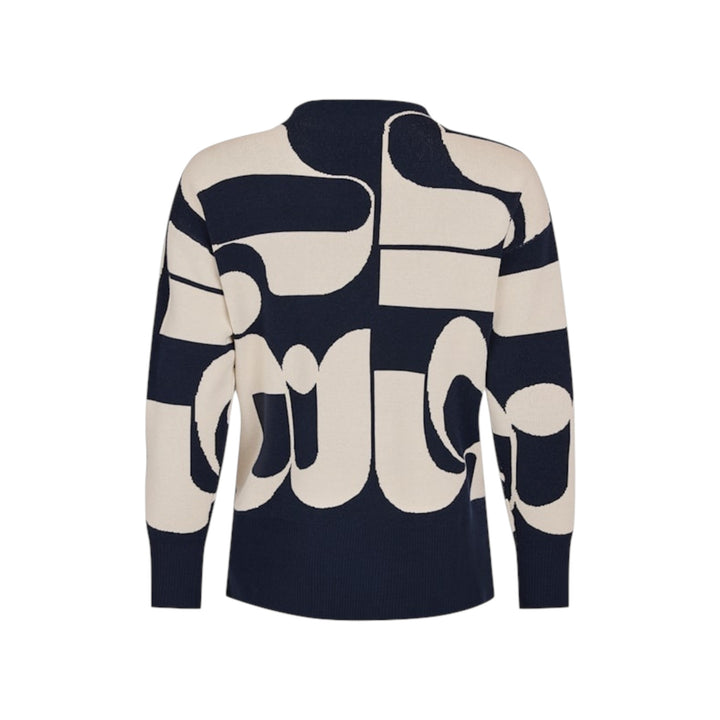 Sunday Abstract Print Sweater Navy