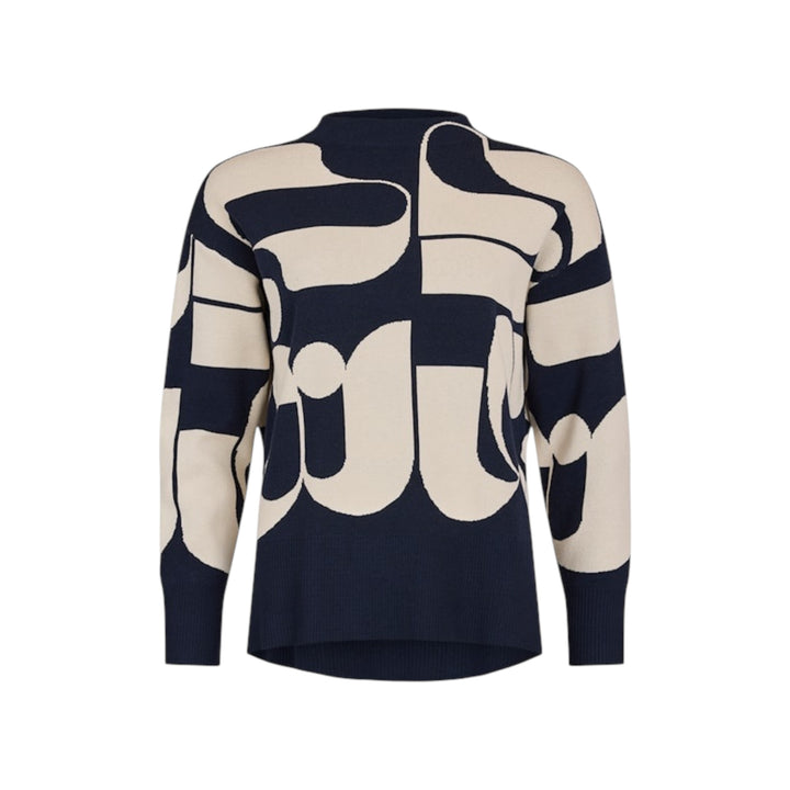 Sunday Abstract Print Sweater Navy