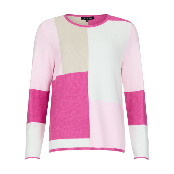 Sunday Colourblock Sweater Pink