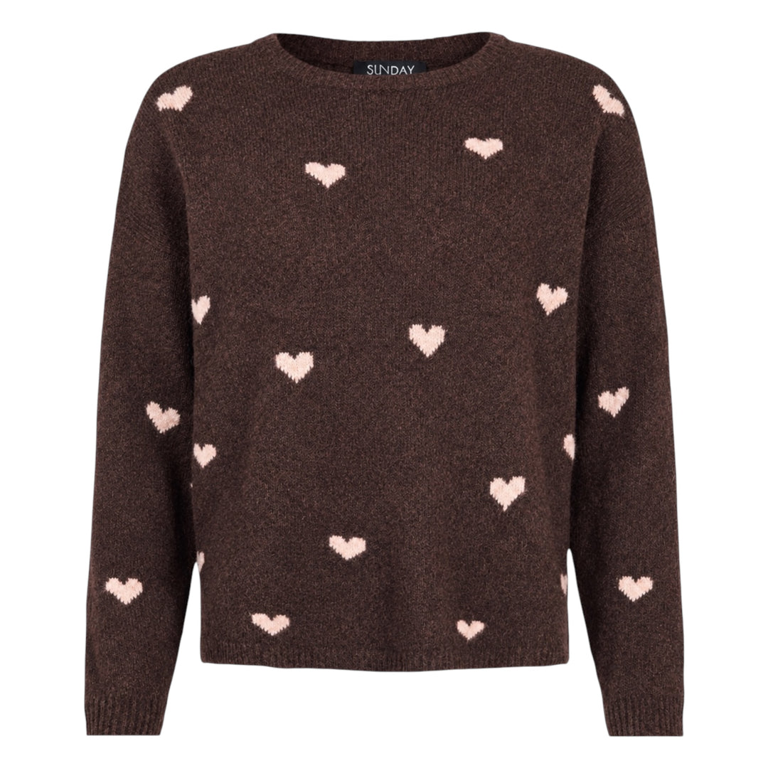 Sunday Hearts Pullover Burgundy Combo
