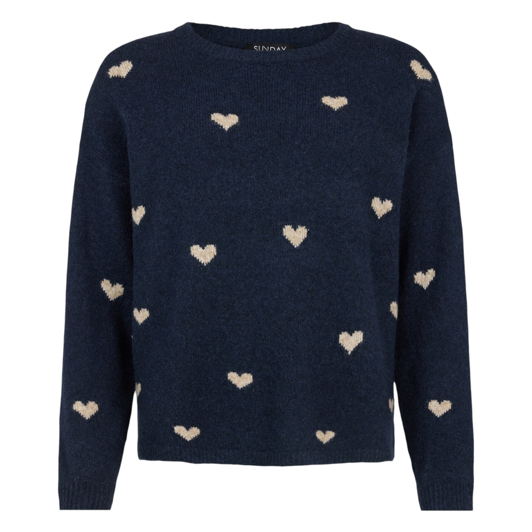 Sunday Hearts Pullover Maritime Blue Combo