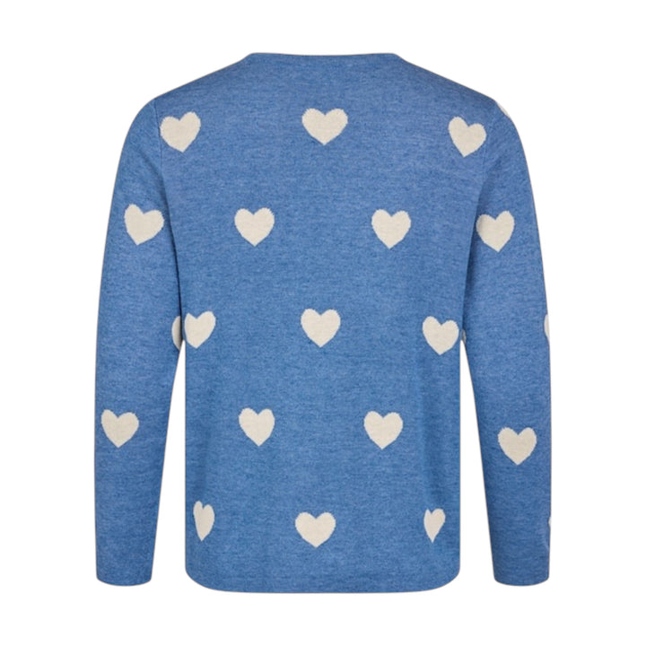 Sunday Hearts Sweater Deep Cobalt & Cream