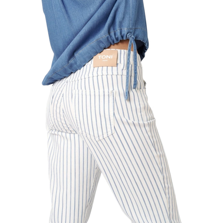 TONI Liv 7/8th Striped Jeans White