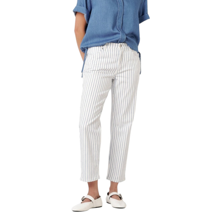 TONI Liv 7/8th Striped Jeans White
