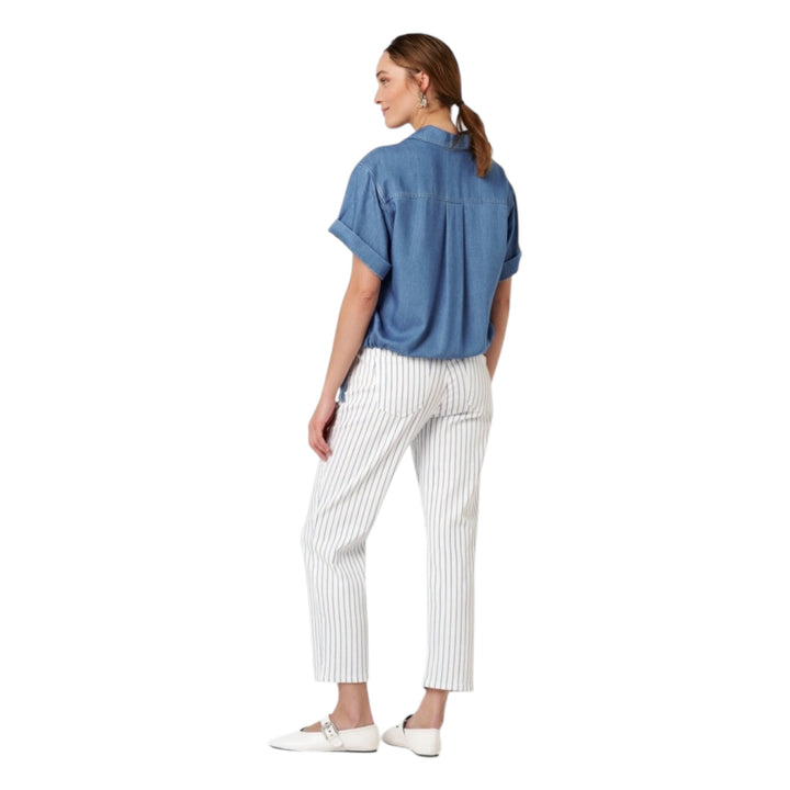 TONI Liv 7/8th Striped Jeans White