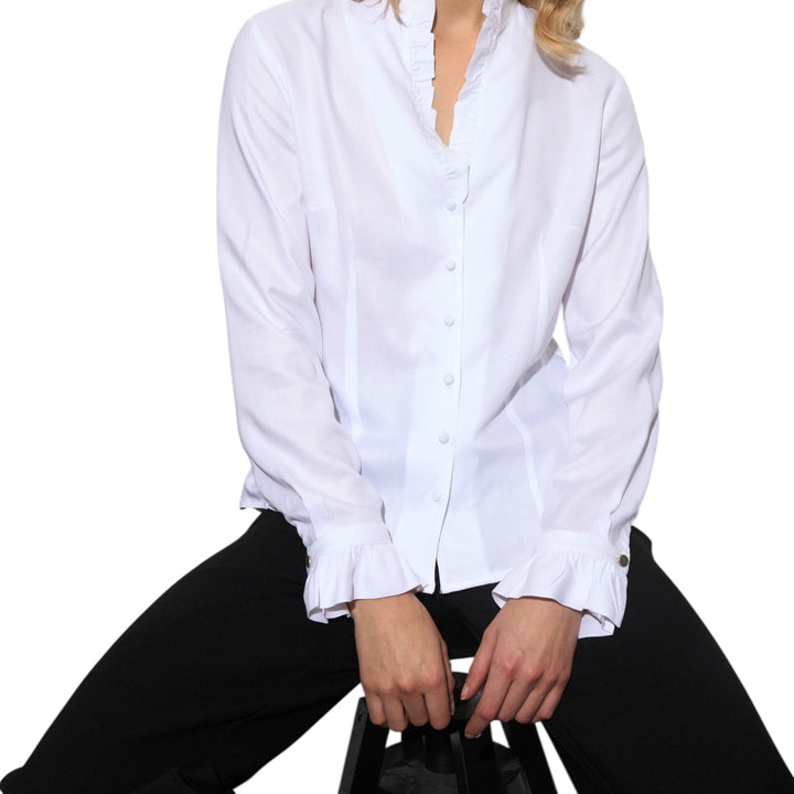 Tinta Style Navona Frill Blouse White