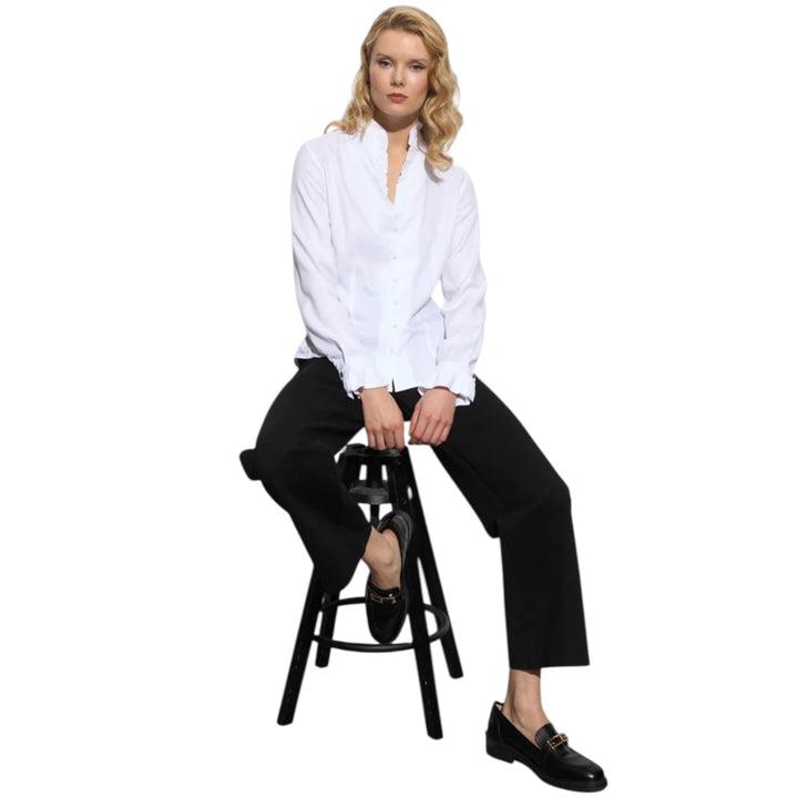 Tinta Style Navona Frill Blouse White