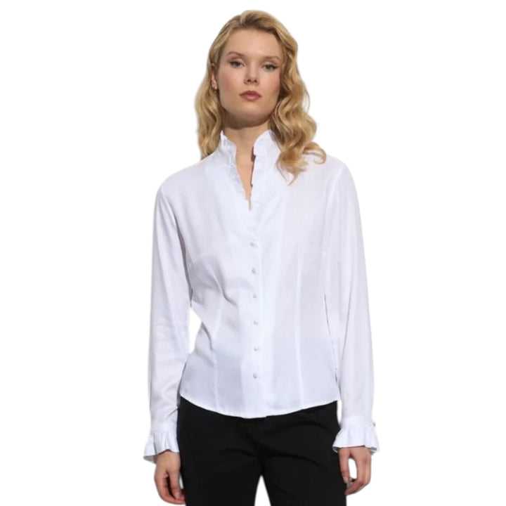 Tinta Style Navona Frill Blouse White