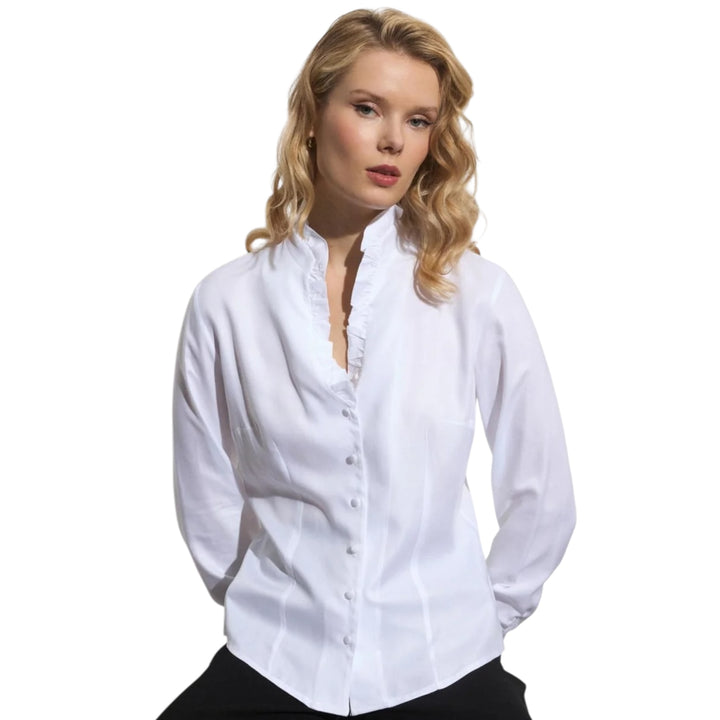 Tinta Style Navona Frill Blouse White