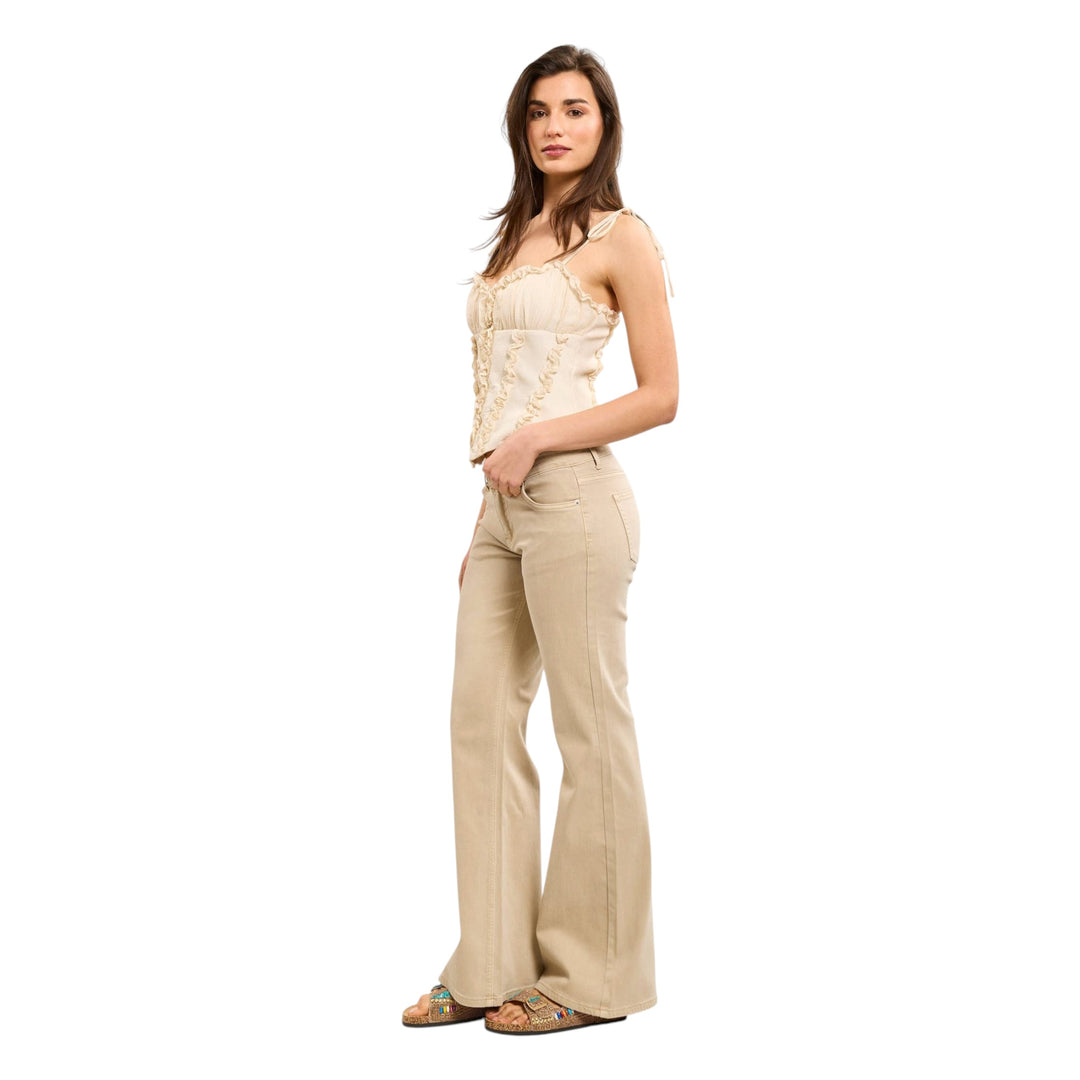TOXIK3 Wide Leg Jean Beige