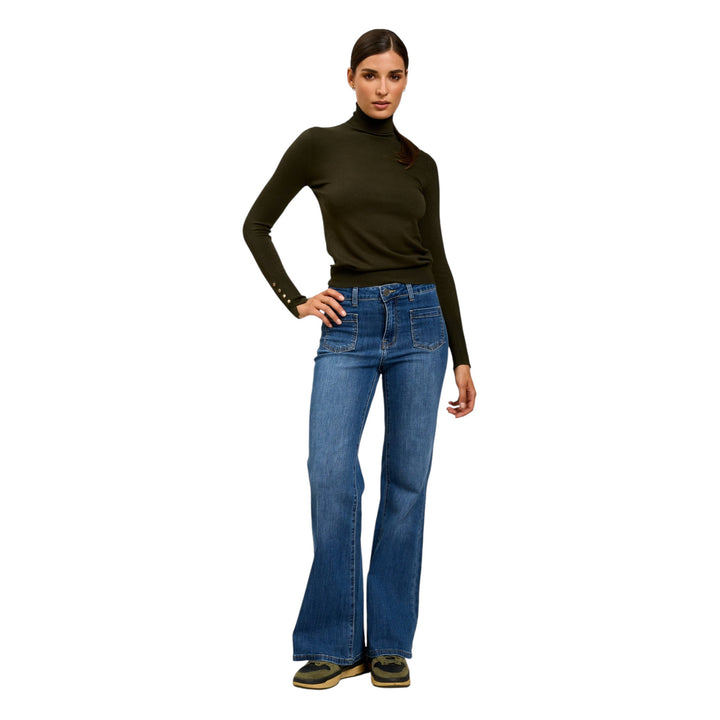 TOXIK3 Wide Leg Patch Pocket Jean Blue