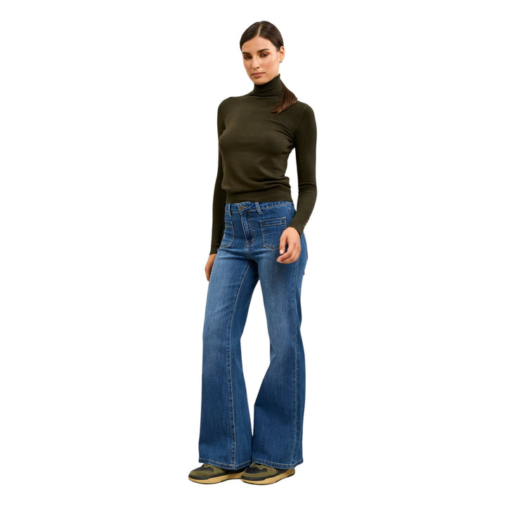 TOXIK3 Wide Leg Patch Pocket Jean Blue