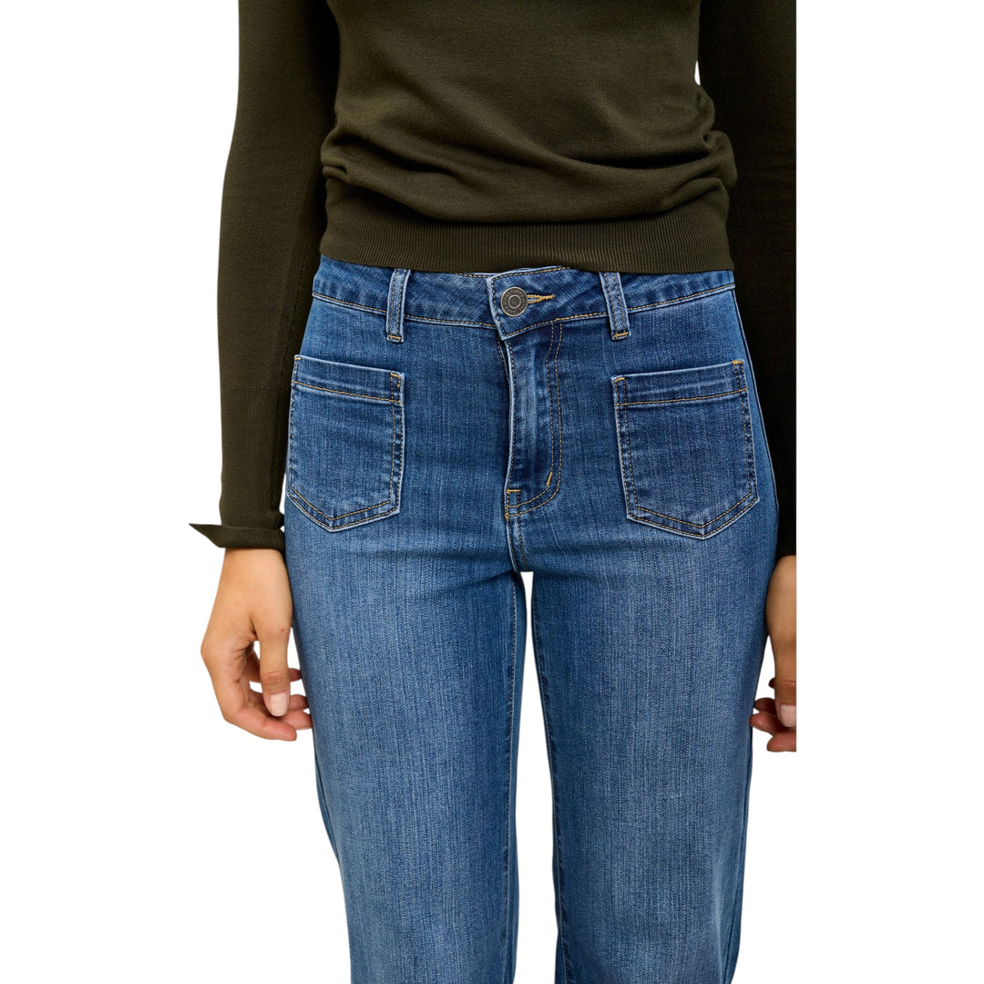TOXIK3 Wide Leg Patch Pocket Jean Blue