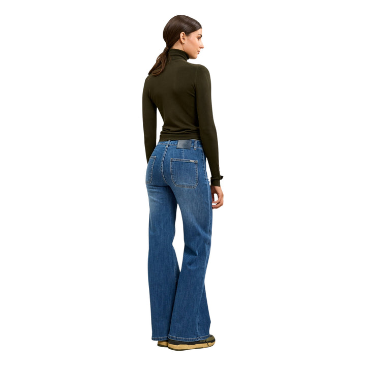 TOXIK3 Wide Leg Patch Pocket Jean Blue