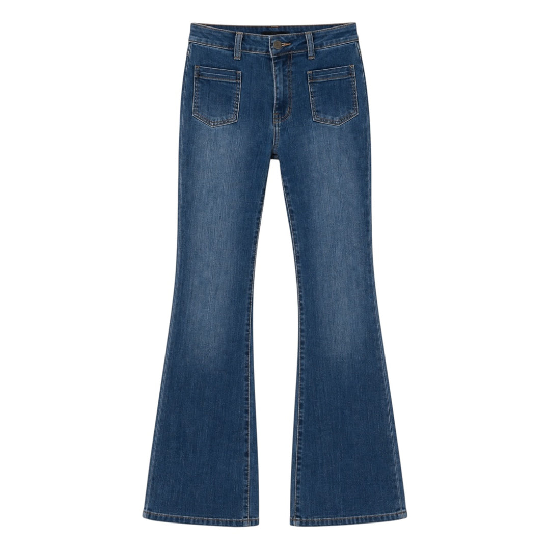 TOXIK3 Wide Leg Patch Pocket Jean Blue