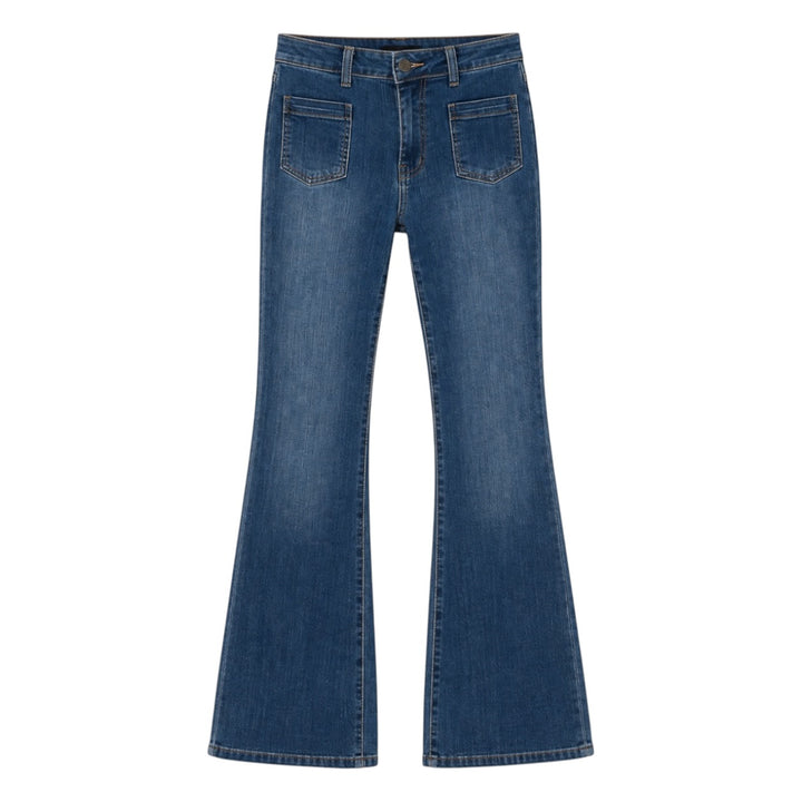 TOXIK3 Wide Leg Patch Pocket Jean Blue