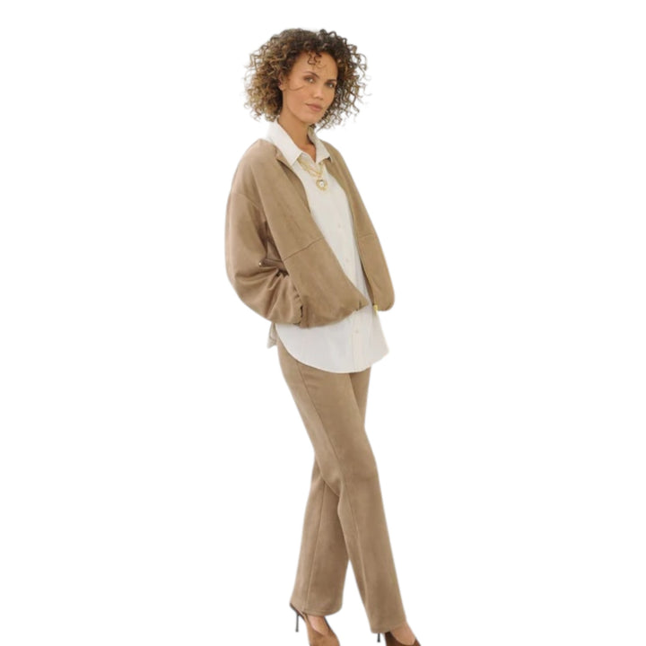 Yest Indra Faux Suede Jacket Soft Brown