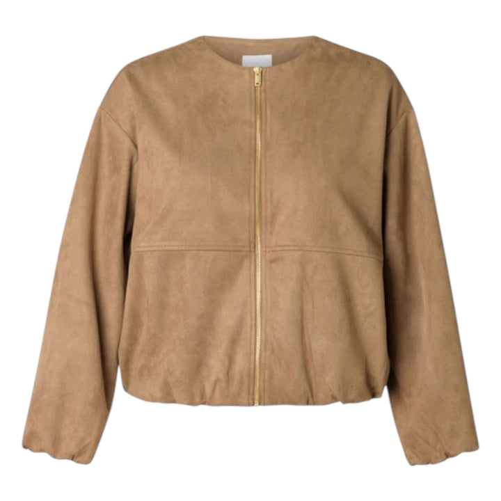 Yest Indra Faux Suede Jacket Soft Brown