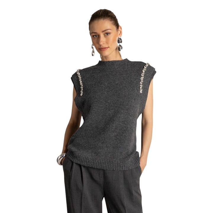 Yest Ula Slipover Dark Grey Melange