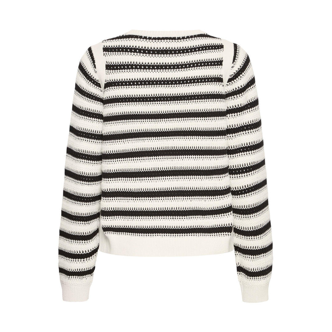 Black and white striped sweater on a white background