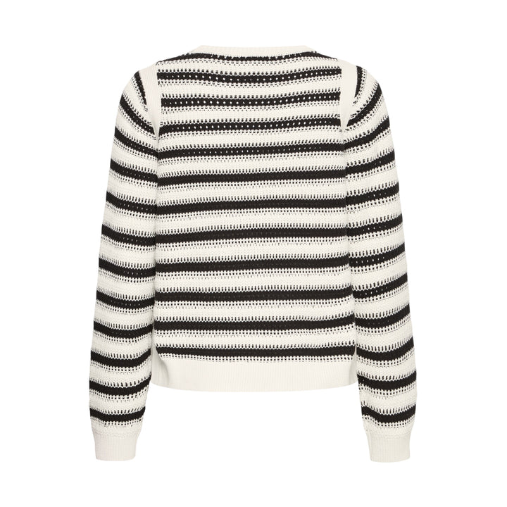 Black and white striped sweater on a white background