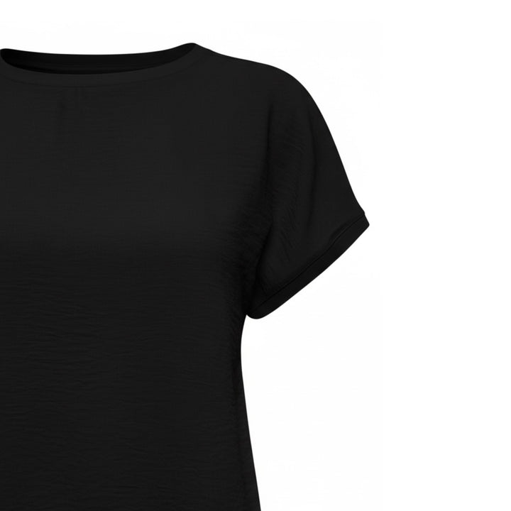 Black t-shirt on a white background