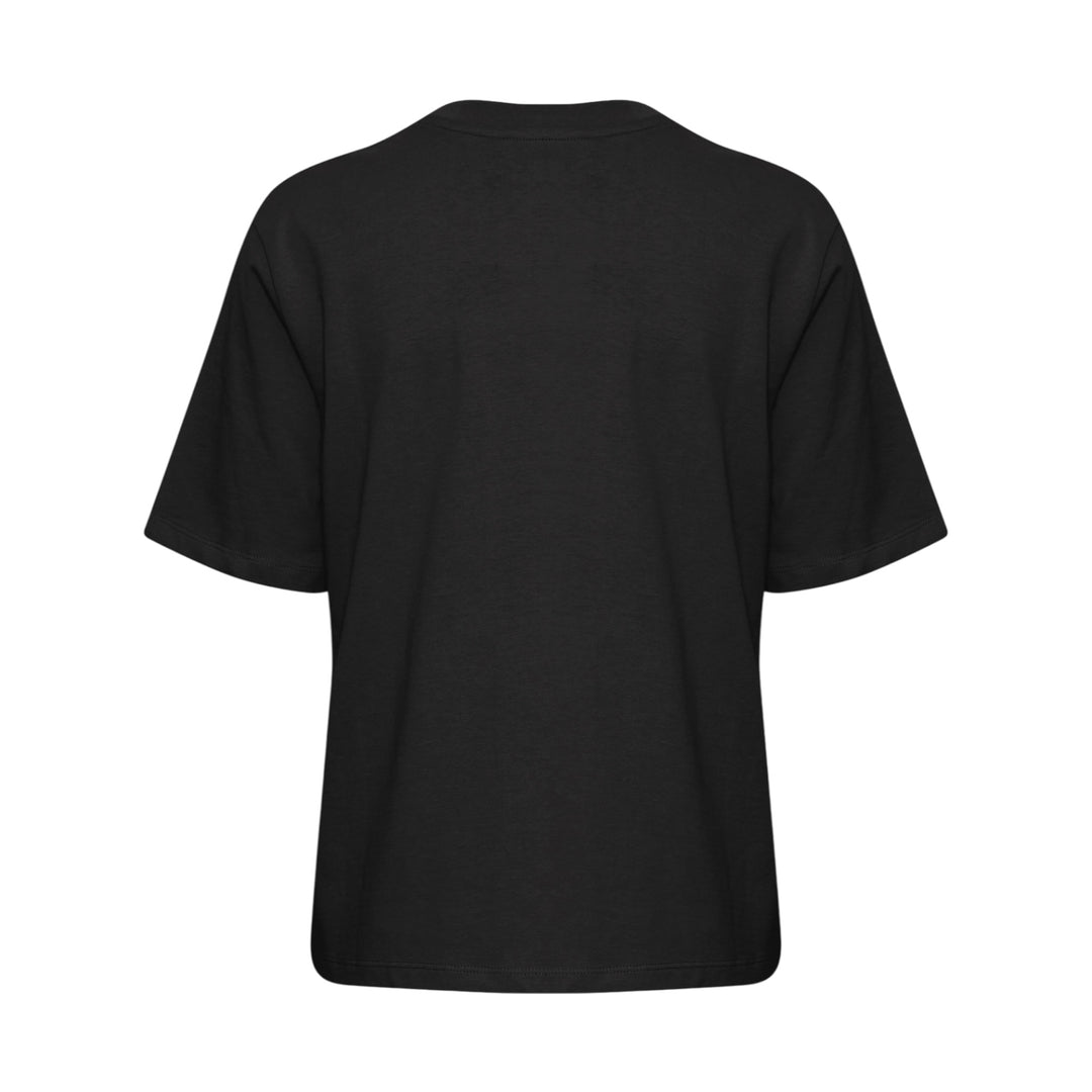 Black t-shirt on a white background - back view