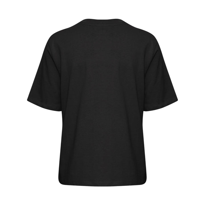 Black t-shirt on a white background - back view