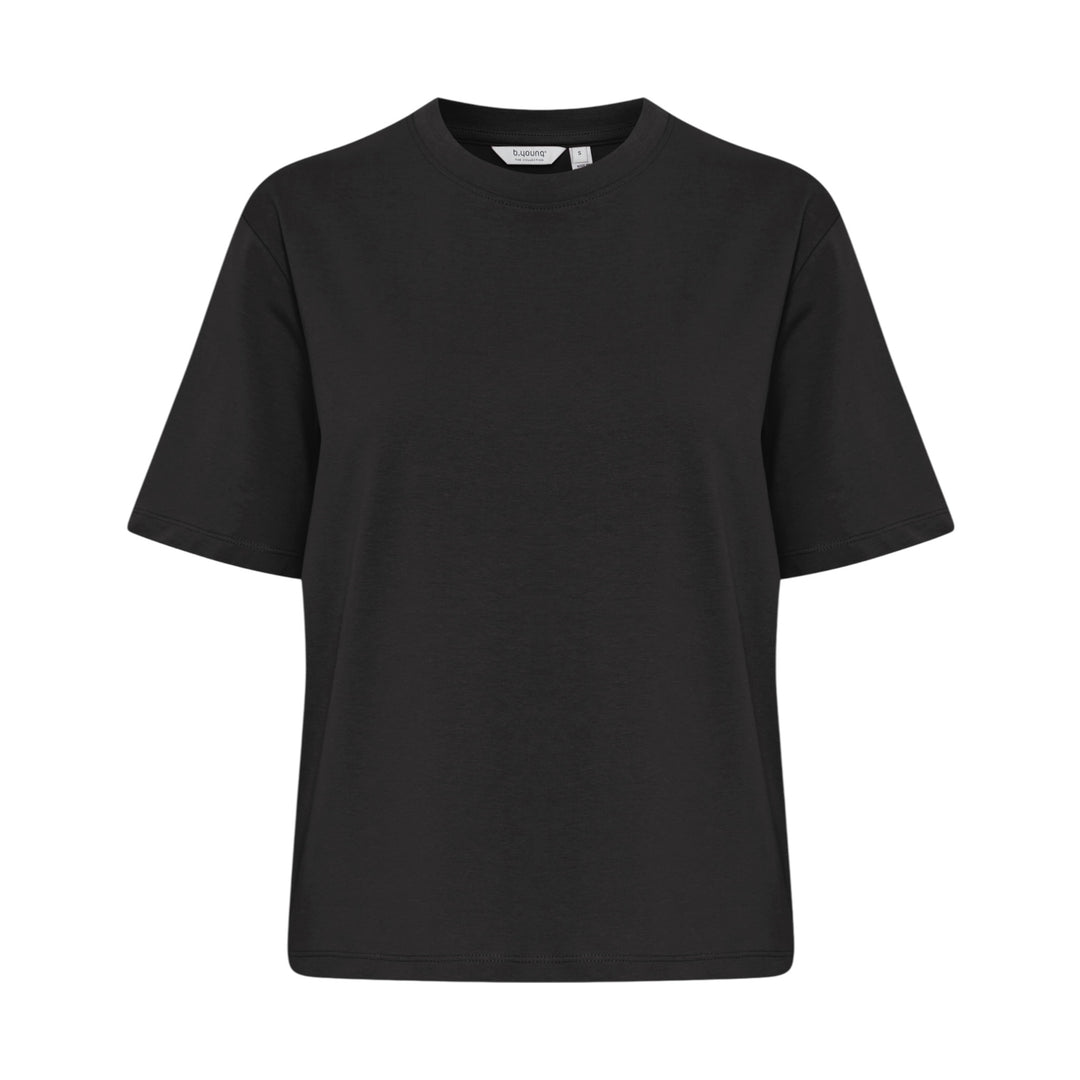 Black t-shirt on a white background