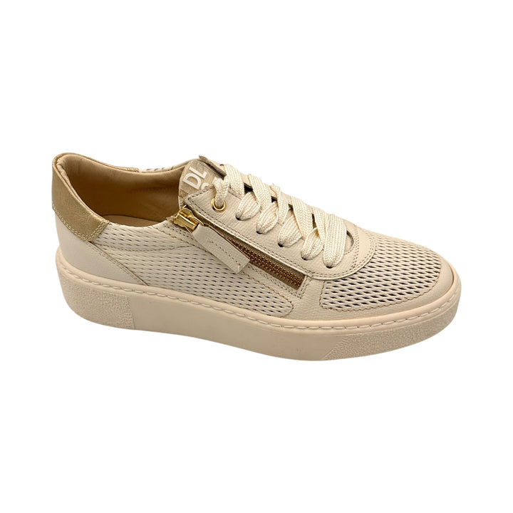 DL Sport Leather Sneaker with Zip Butter Cream