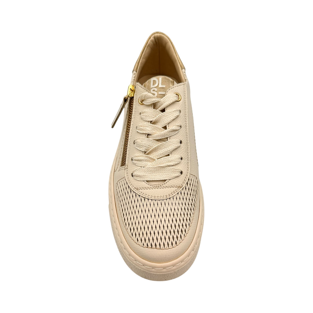 DL Sport Leather Sneaker with Zip Butter Cream