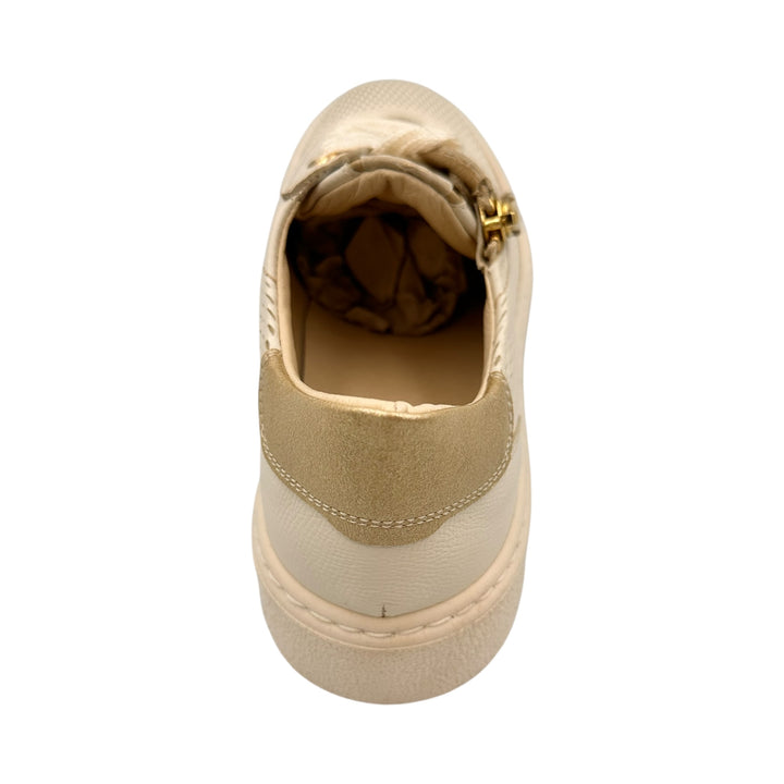 DL Sport Leather Sneaker with Zip Butter Cream