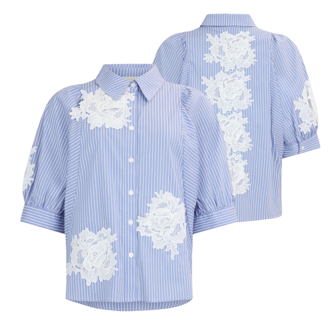 Noen Striped Blouse with Applique