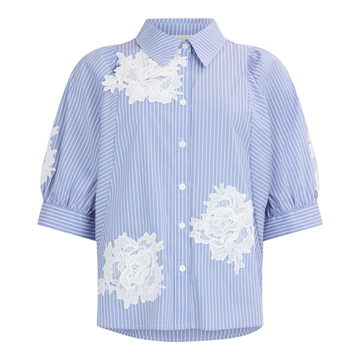 Noen Striped Blouse with Applique